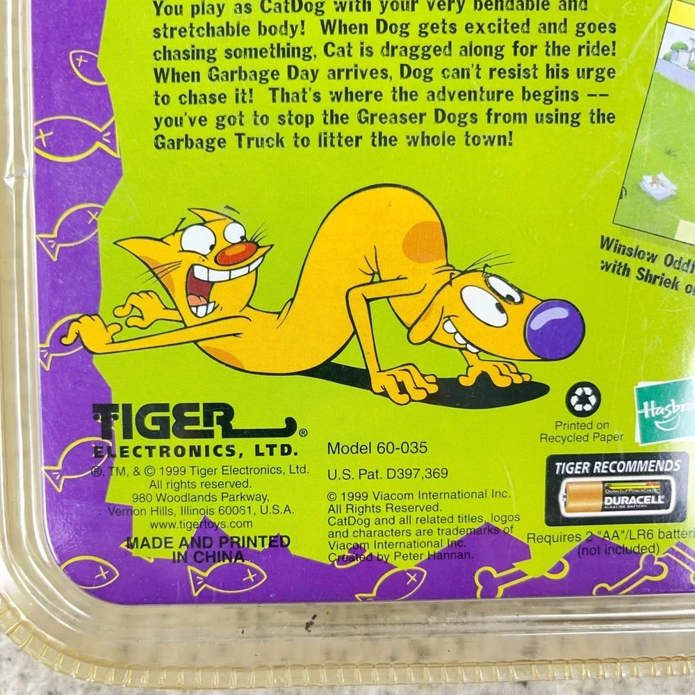 Vintage Tiger Electronics Nickelodeon Cat Dog Handheld LCD Game New Sealed 1999